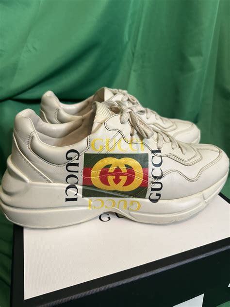 gucci rhyton vintage logo|Gucci rhyton logo print.